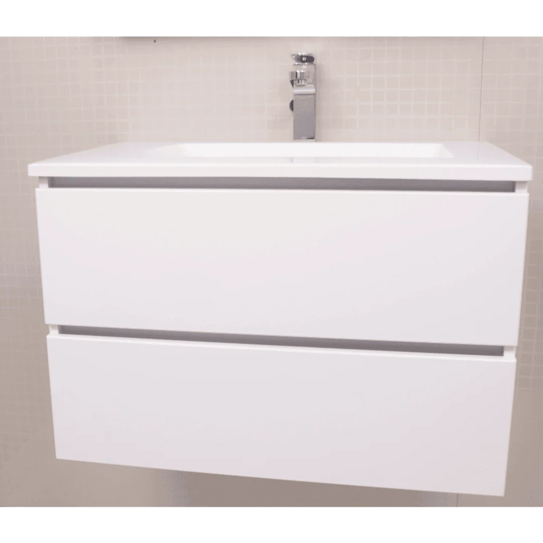 Rifco Platinum Double Drawer W/Hung Vanity Icon Top 900mm - Image 2