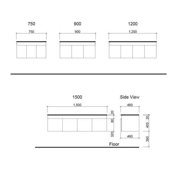 Rockford Vanity 900mm Haven Top  Wall Hung(Timberln P#:Rd90Hw) - Image 5