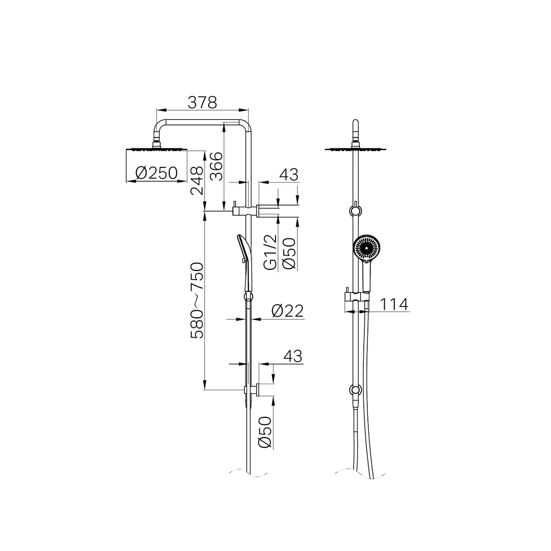 Round Project Twin Nero Shower 4 Star Rating - Brushed Nickel - Image 2
