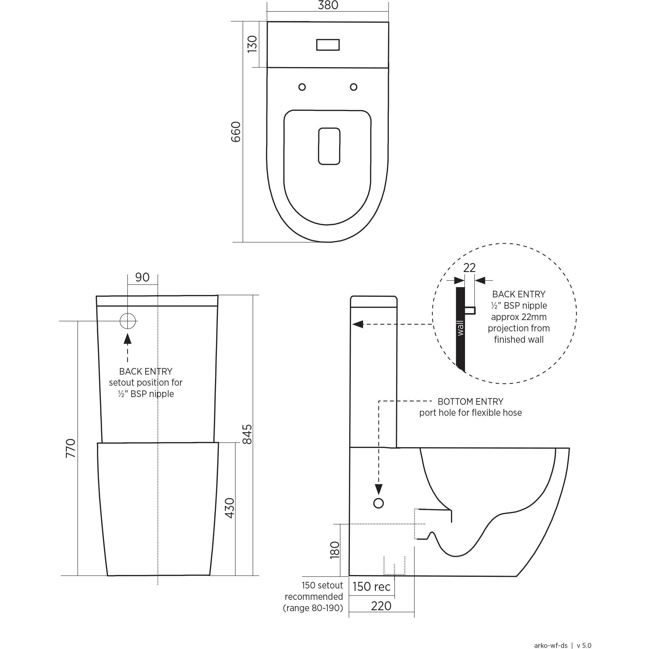 Seima Arko Wall Faced Suite Clean Flush Slim Seat Sto-304-01 - Image 6