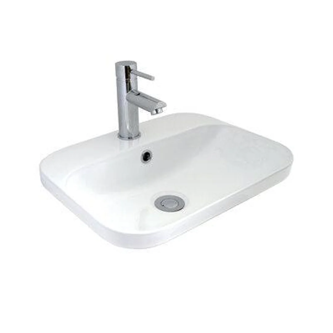 Seima Limni 450 Inset Above Counter Basin White 0 Tap Hole 191132 - Image 2