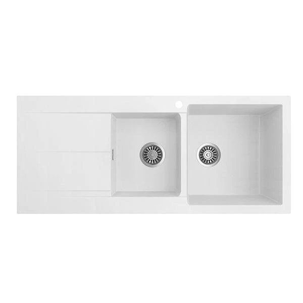 SEIMA OROS 1160 ARQSTONE SINK 1 BOWL WHITE 1 TAPHOLE RIGHT DRAINER 1160X500X210MM