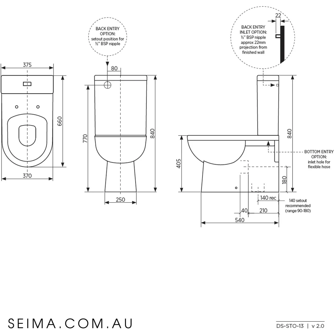 Seima Scara Wall Faced Toilet Suite - Image 6