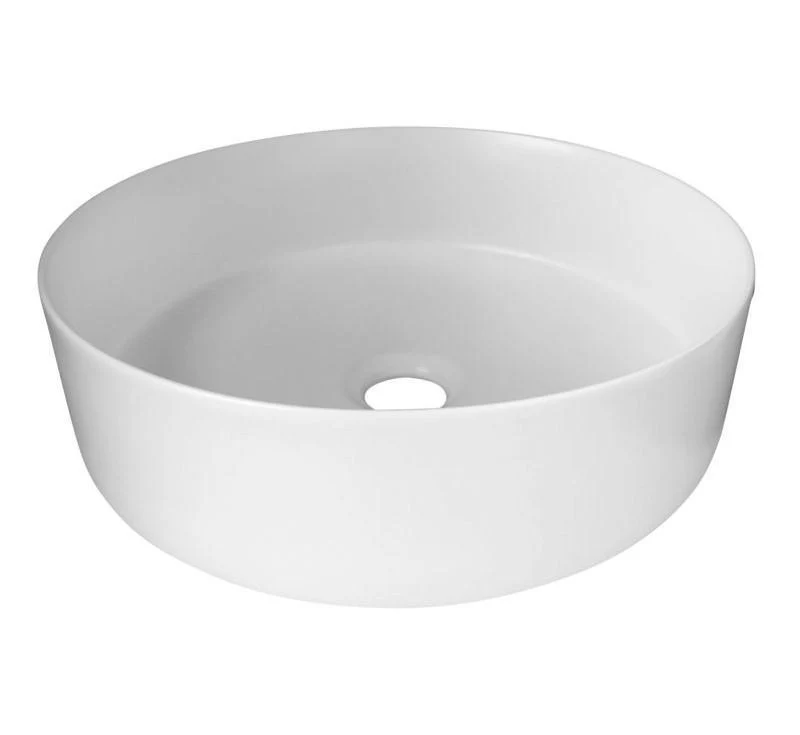Siera Round Slimline Ceramic Vessel Basin Matt White - Image 3
