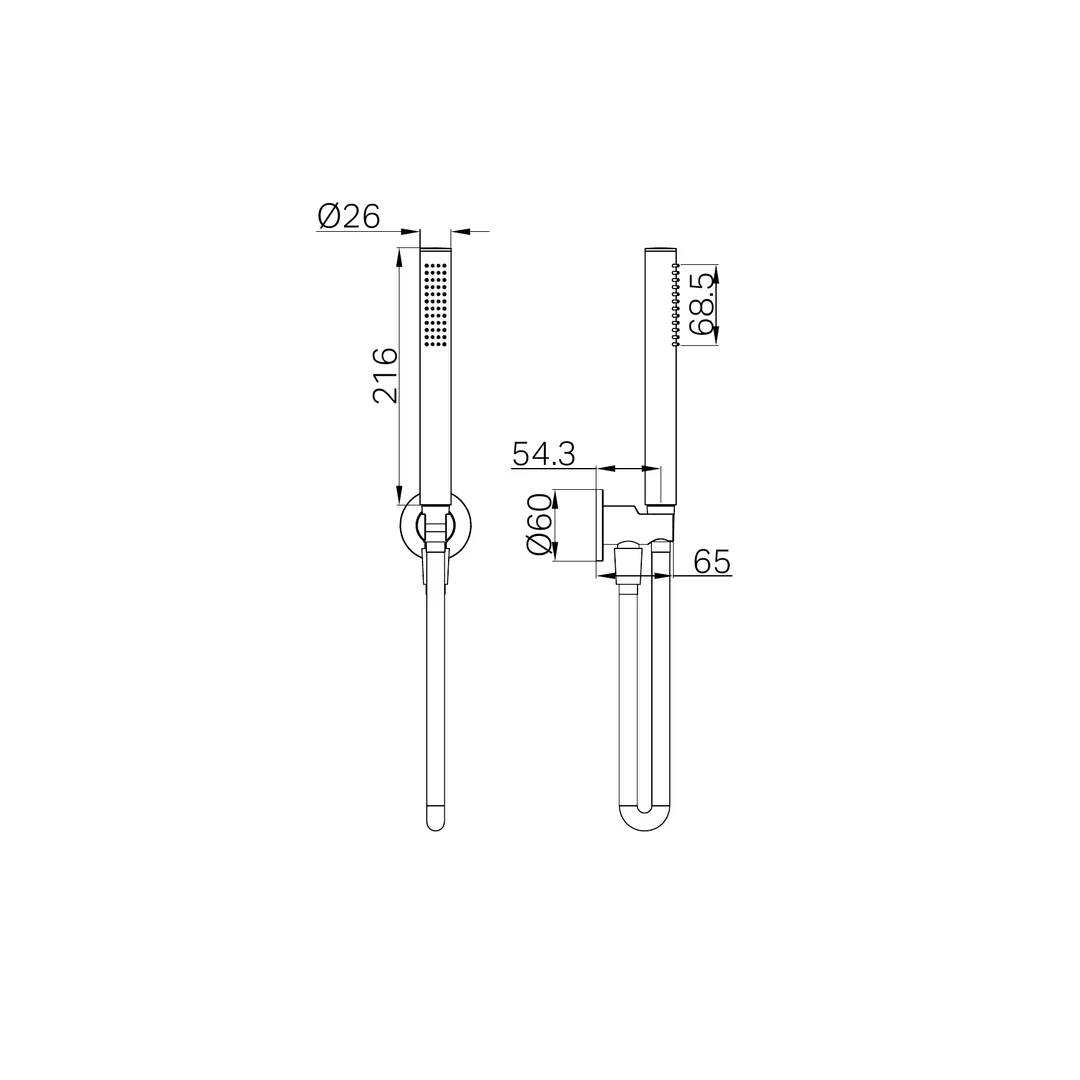 Slim Nero Shower On Bracket - Brushed Bronze - Image 2