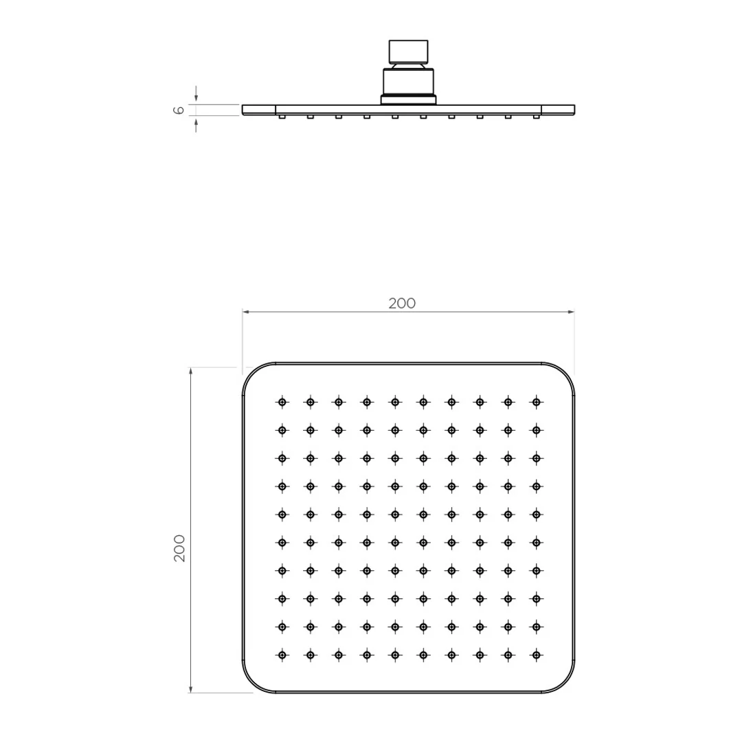 Streamline Arcisan 200 X 200 Shower Head Brushed Nickel - Image 2