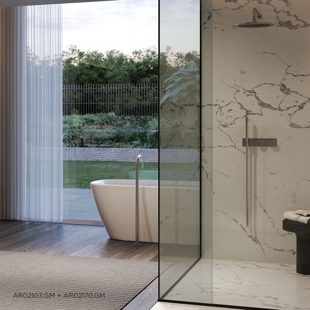 Streamline Arcisan 300mm Brass Round Shower Head Brushed Brass - Image 3