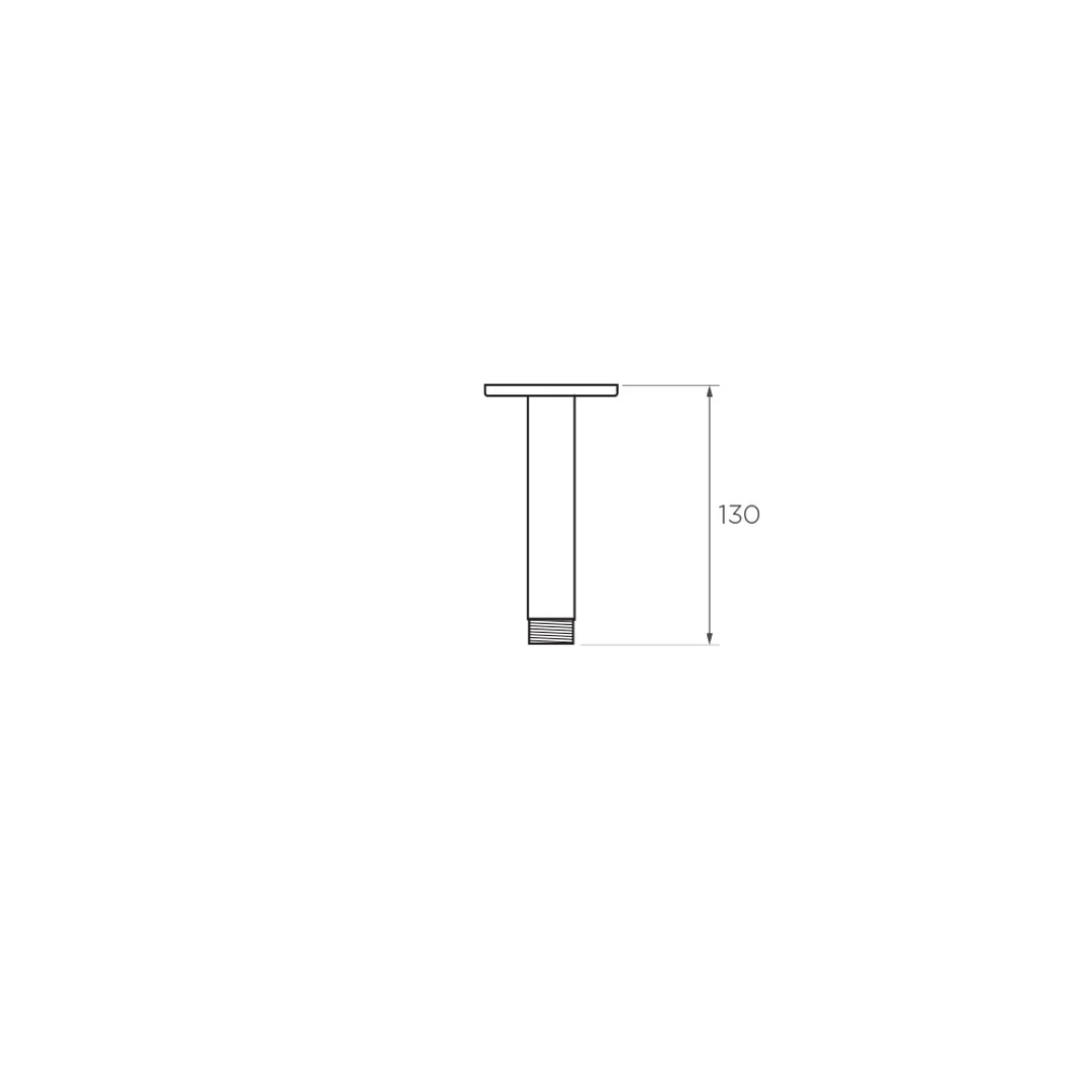 Streamline Arcisan Round Ceiling Mount Arm Only 130mm Brushed Brass - Image 2