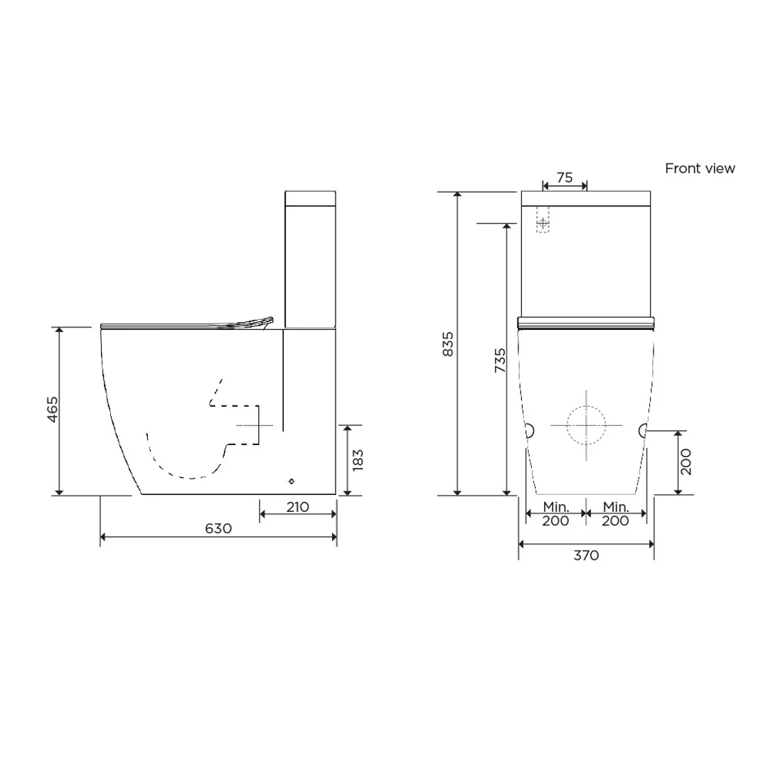 Streamline Arcisan Synergii Back-to-Wall Toilet Suite Dual Inlet Slim Seat - Image 3