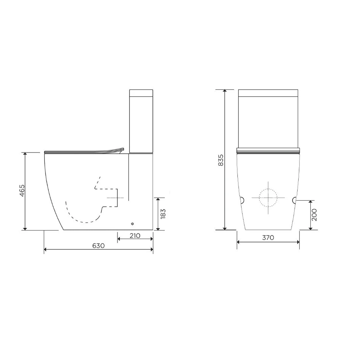 Streamline Arcisan Synergii Back-to-Wall Toilet Suite Dual Inlet Slim Seat - Image 4