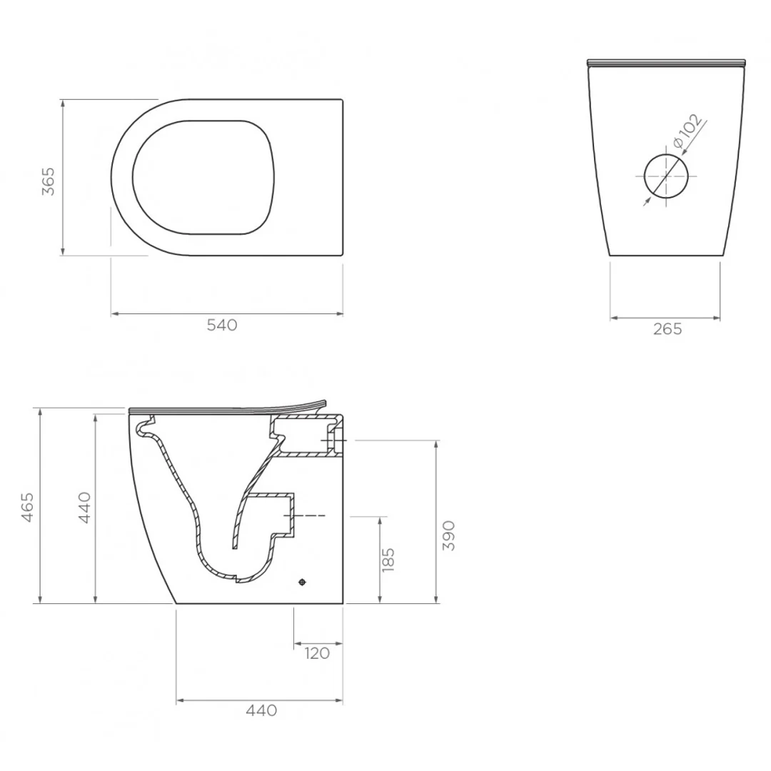 Streamline Arcisan Synergii Wall Faced pan | Slim line seat - Image 3