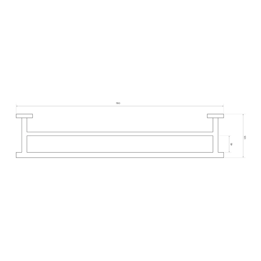 Streamline Axus Double Towel Rail 80cm - Brushed Iron PVD - Image 3