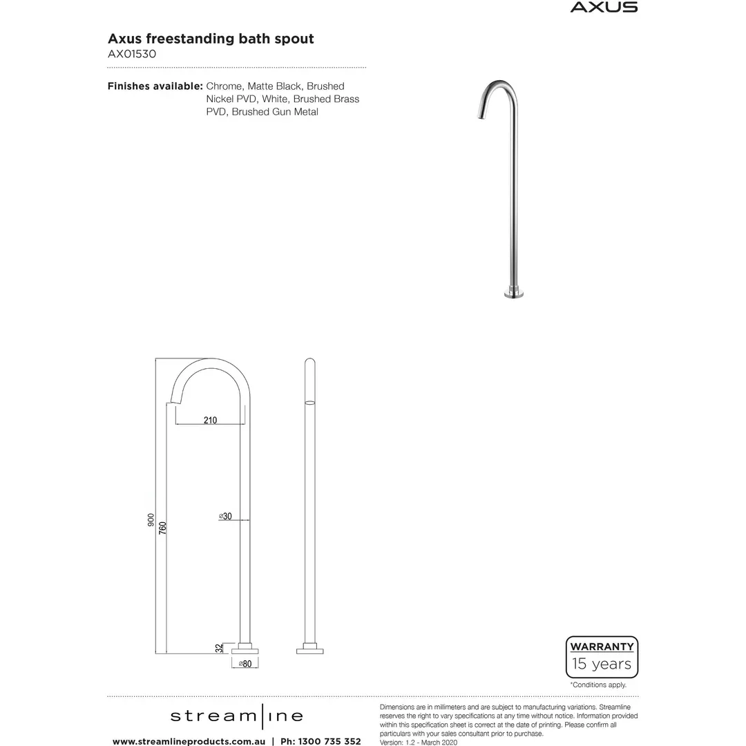 Arcisan Axus Floor Mount Bath Spout Satin Nickel Ax01530.Sn - Image 4