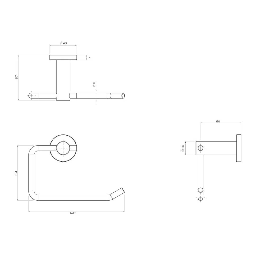 Streamline Axus Loop Toilet Roll Holder - Chrome - Image 3