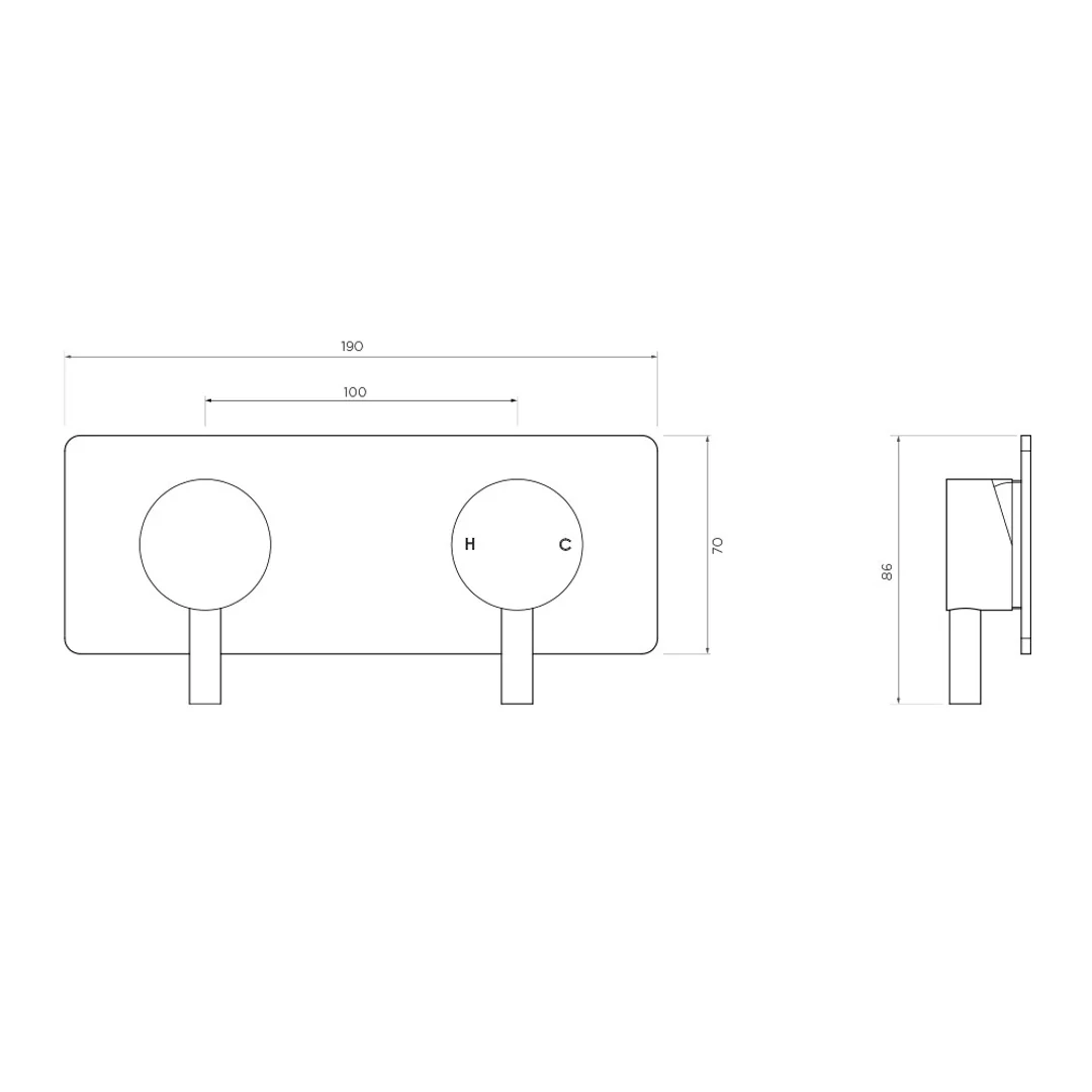 Streamline Axus Pin 3W Divert Showr/Bath Mixer Ext Part Brushed Brass - Image 2