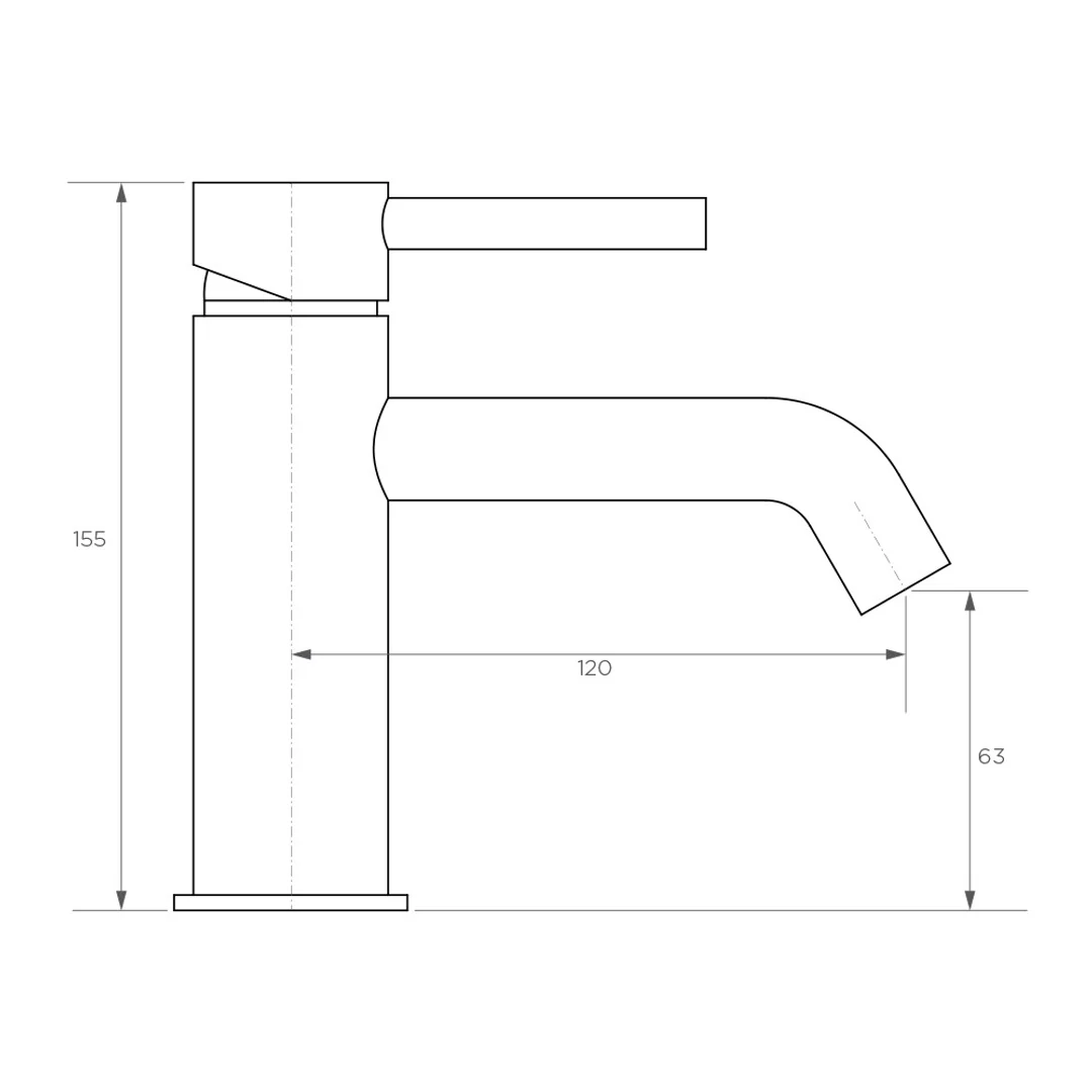 Streamline Axus Pin Lever Basin Mixer Brushed Iron Pvd - Image 2
