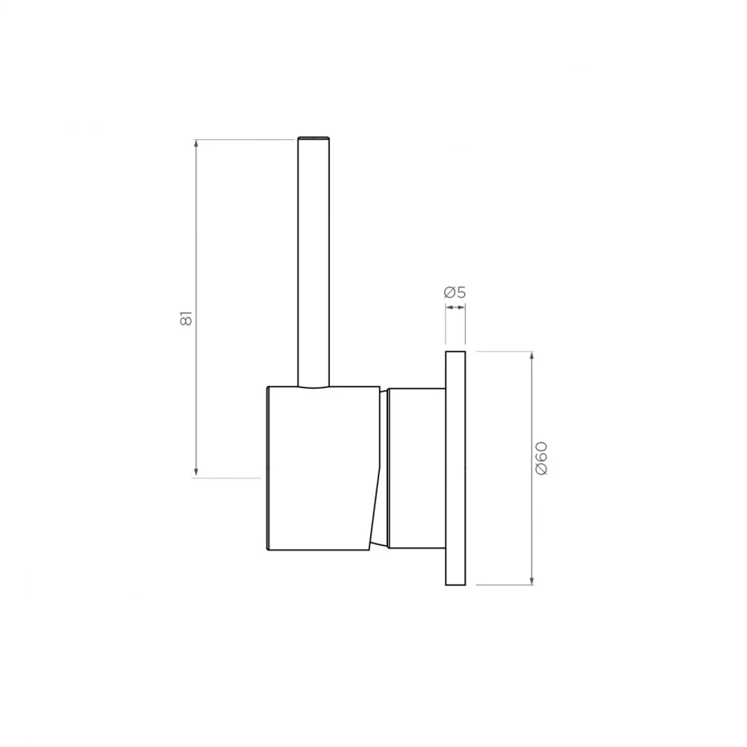 Streamline Axus Pin Lever Bath/Shower Mixer Lever Up 60Mm C/Plate Brushed Iron *External - Image 2