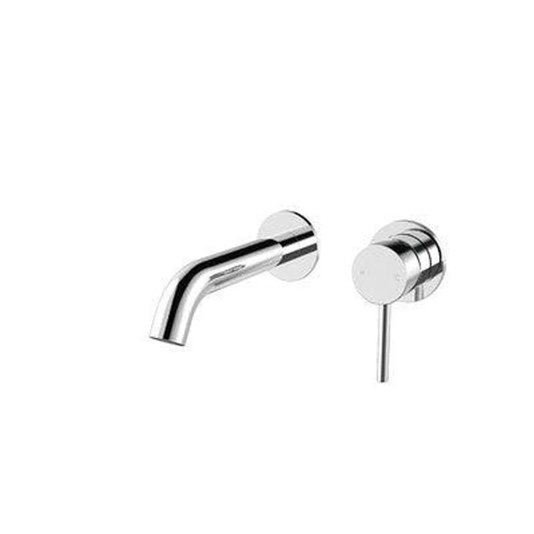 Streamline Axus Pin Wall Mount Basin/Bath Mixer 2 Plate 150mm Spout Brushed Rose Gold - Image 2