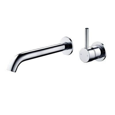 Streamline Axus Pin Wall Mount Basin/Bath Mixer 2 Plate 220 Spout Lever Up M/Blk *External Only* - Image 3