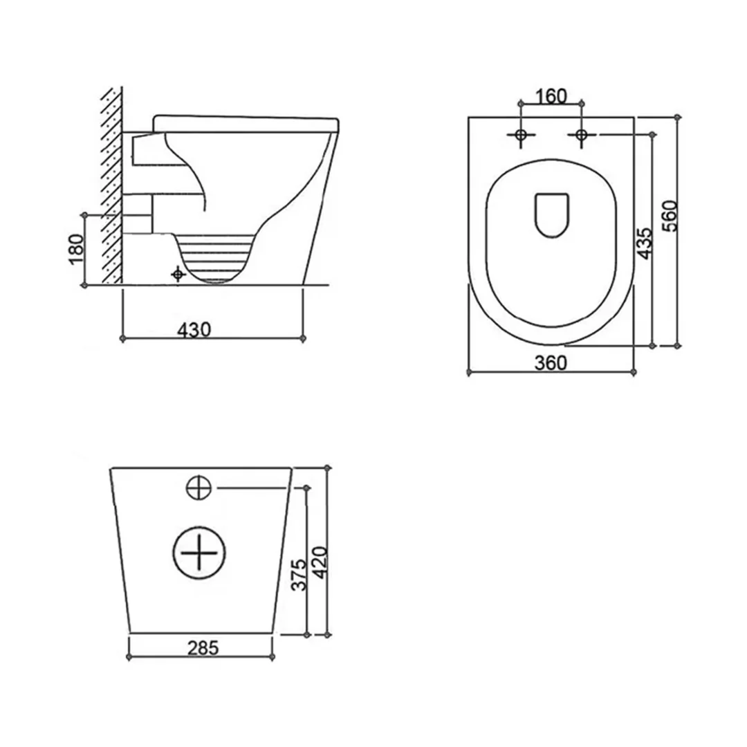 Streamline Axus Rimless Wall Faced Pan Wrap Seat - Image 2