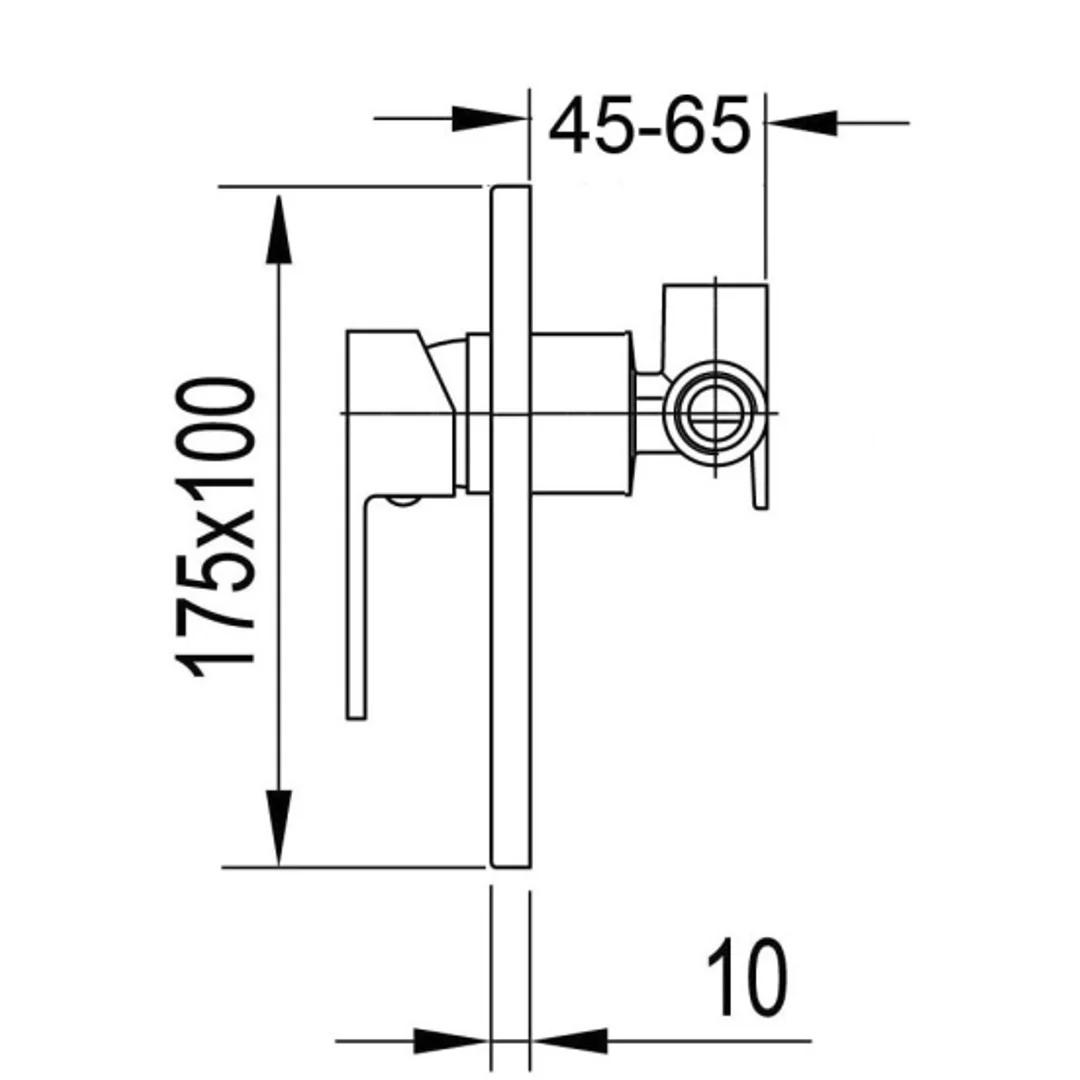 Streamline Axus Shower/Bath Mixer Black Small Back Plate - Image 3