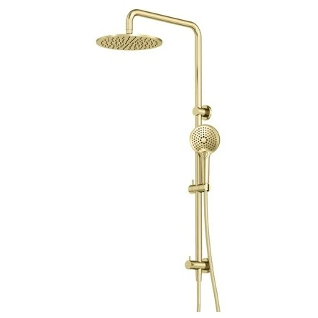 Streamline Axus Shower Column Dual In Div 250Mm Head Air-Fusion H/Shower Brushed Brass PVD