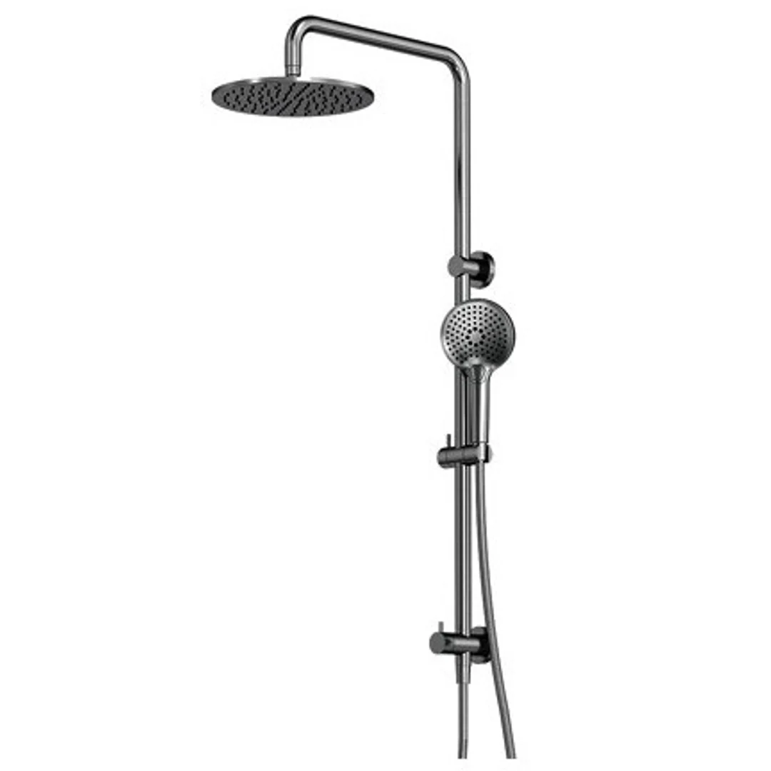 Streamline Axus Shower Column Dual In Div 250Mm Head Air-Fusion H/Shower Brushed Iron PVD