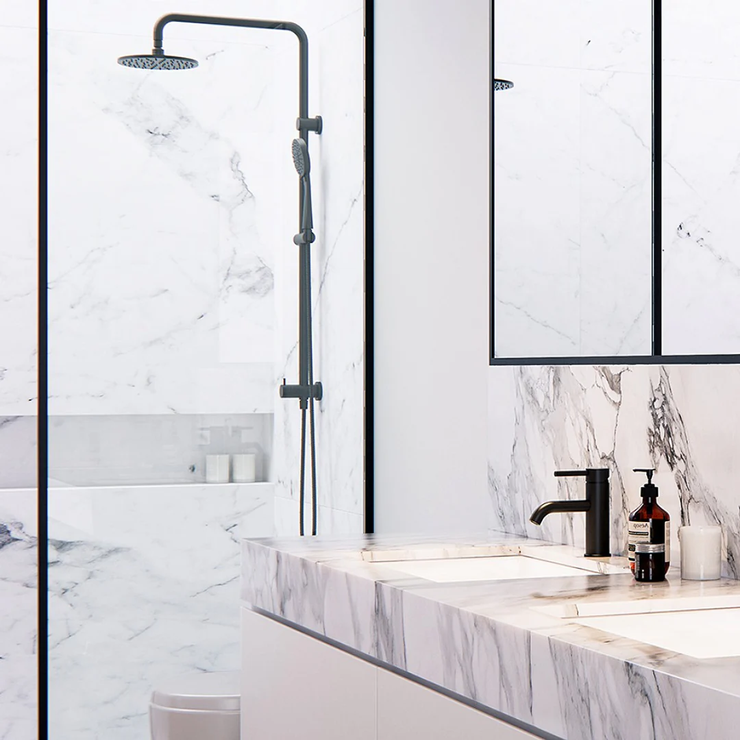 Streamline Axus Shower Column with Handshower Bottom Diverter - Brushed Brass - Image 4