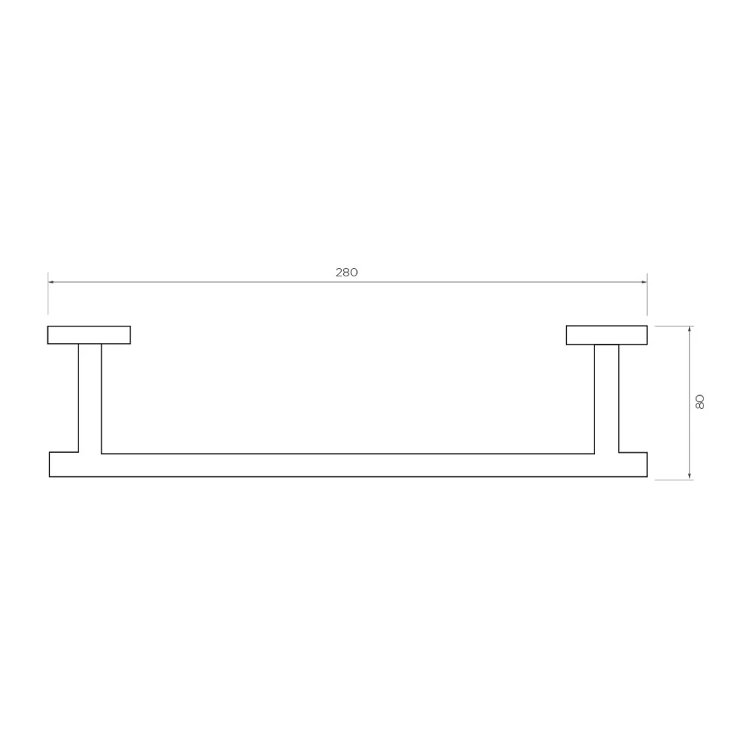 Streamline Axus Single Towel Rail 30cm - Brushed Iron - Image 3
