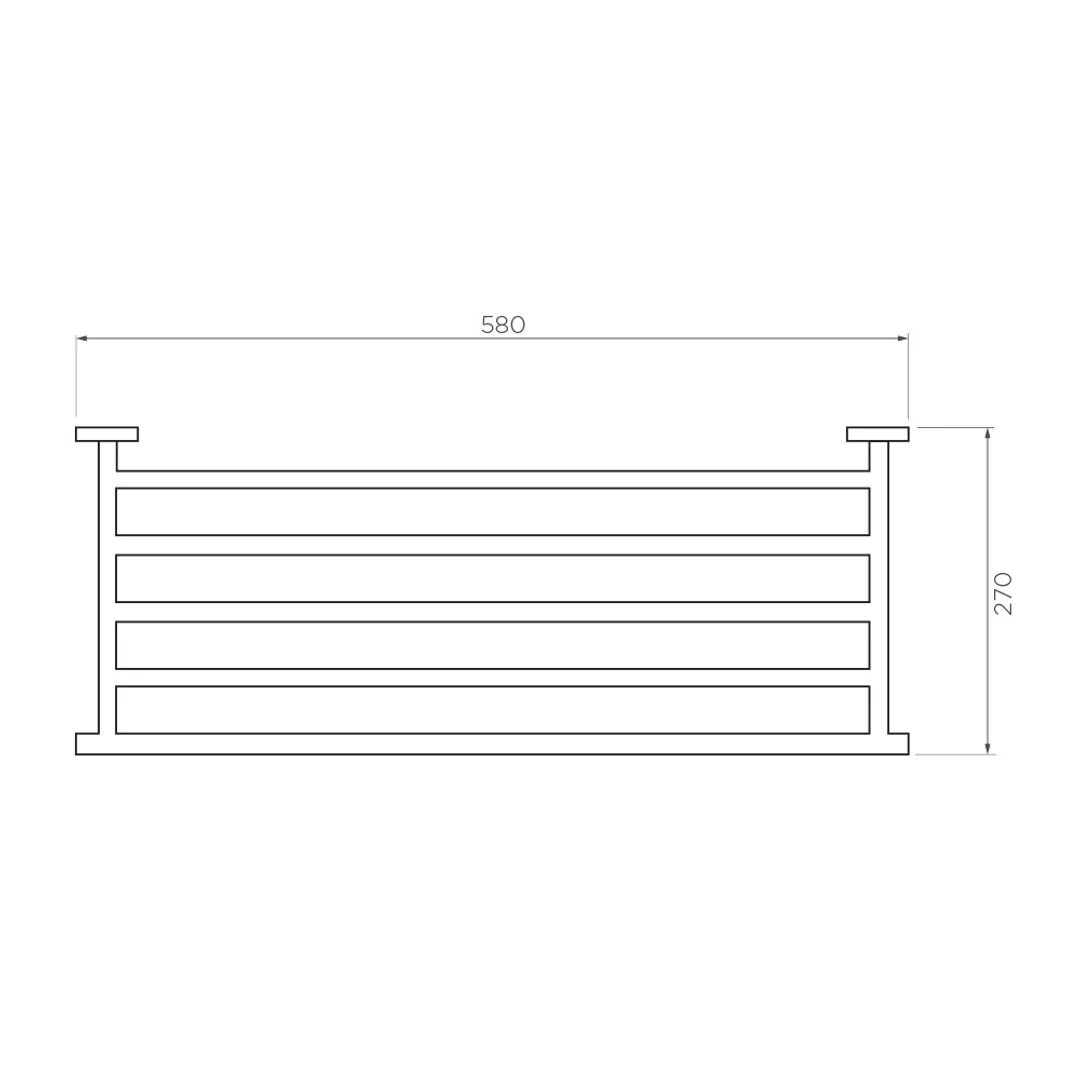 Streamline Axus Towel Rack With Rail - Chrome - Image 3