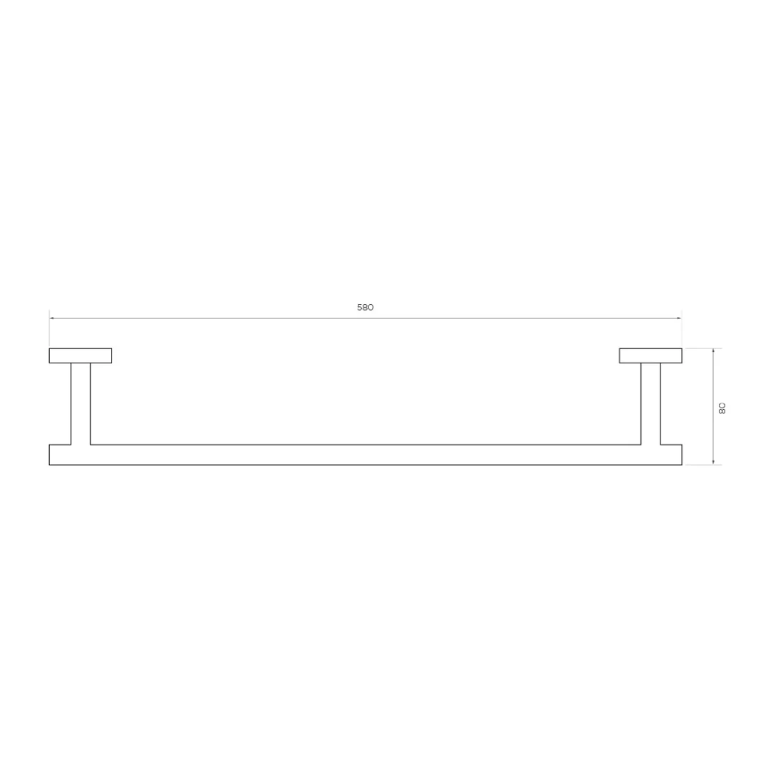 Streamline Axus Towel Rail 60cm - Brushed Brass - Image 4