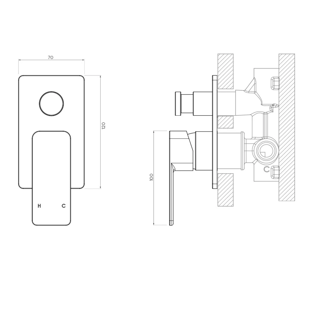 Streamline Eneo Shower Bath Mixer With Diverter Ext Part Matte Black - Image 2