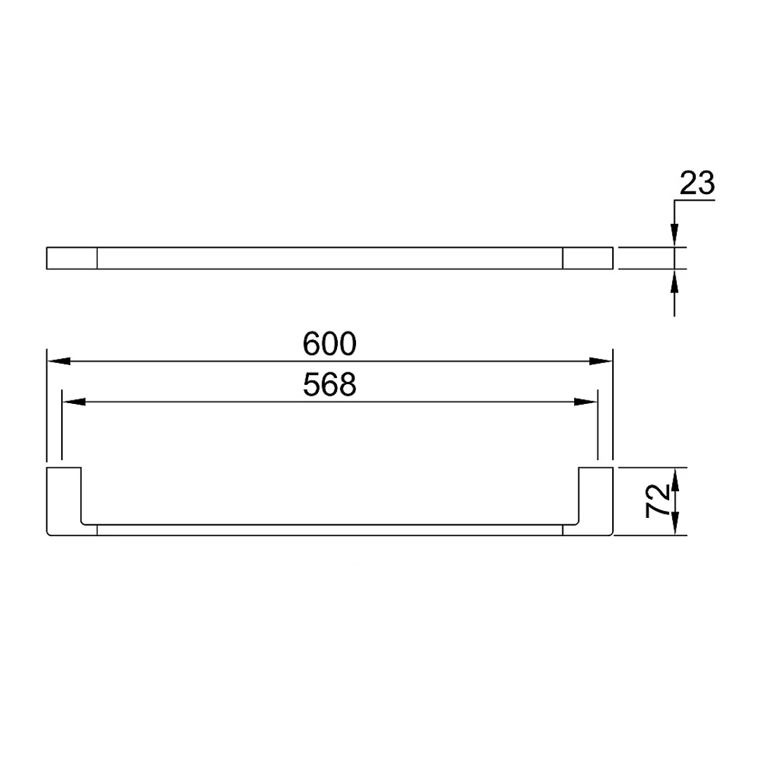 Streamline Eneo Towel Rail 60cm - Brushed Brass PVD - Image 3