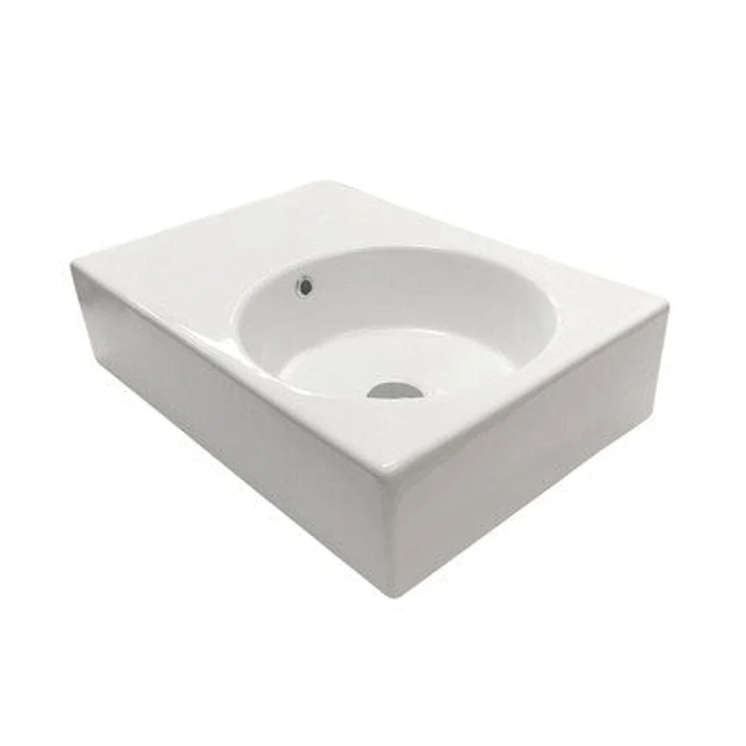 Streamline Plaza Wall Hung Basin Wof Side Shelf Right Bowl No Tap Hole - Image 2