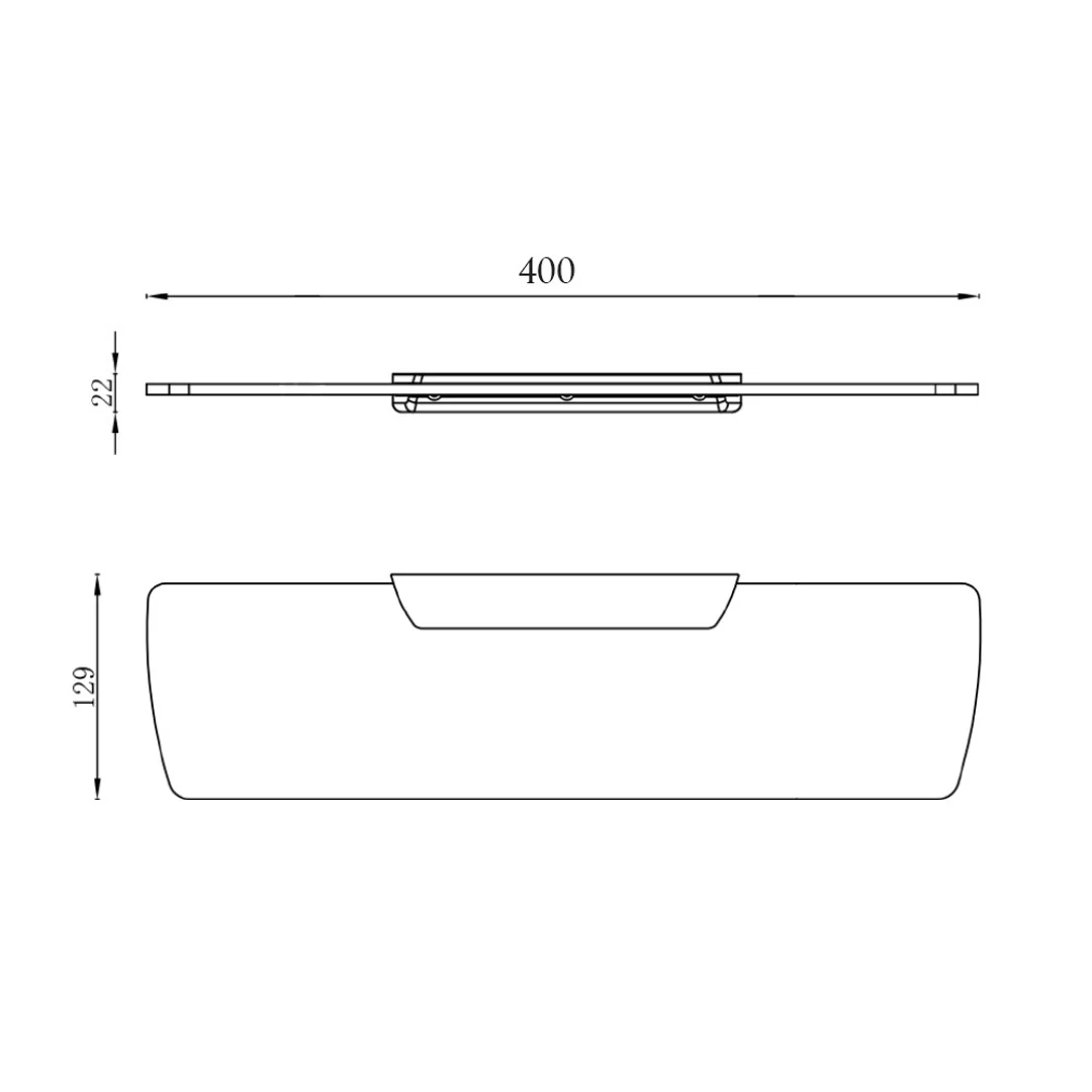 Streamline Synergii Glass Shelf 400mm White/Chrome - Image 3