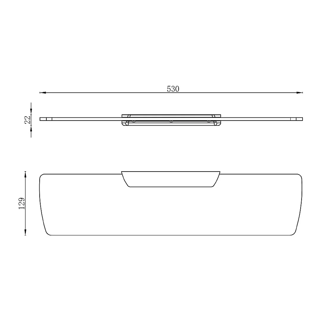 Streamline Synergii Glass Shelf 540mm White/Chrome - Image 3