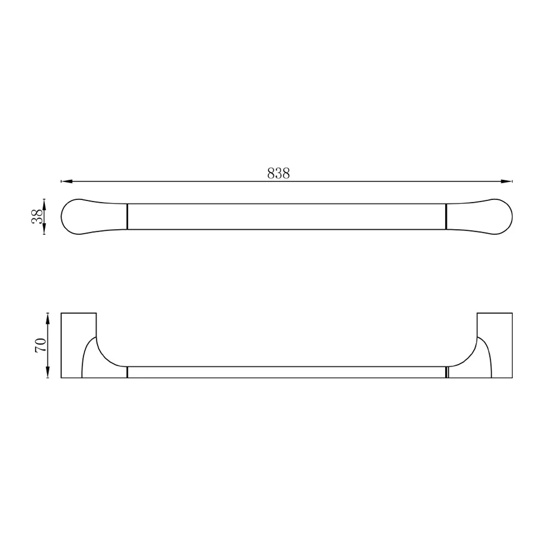 Streamline Synergii Single Towel Rail 800mm Chrome - Image 3