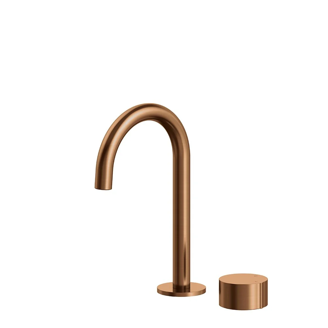 Streamline Venn 2 Hole 227(H)X127(Proj) Fixed Arch Spout Basin Mixer_Brushed Rose Gold Pvd