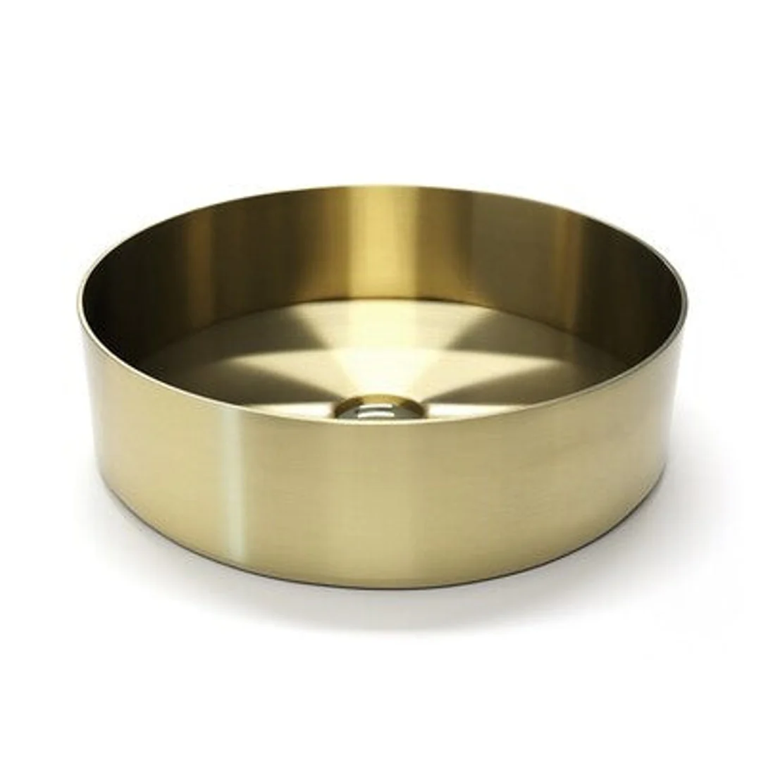 Streamline Venn 400Mm Steel Above Counter Basin Brushed Brass - Image 2