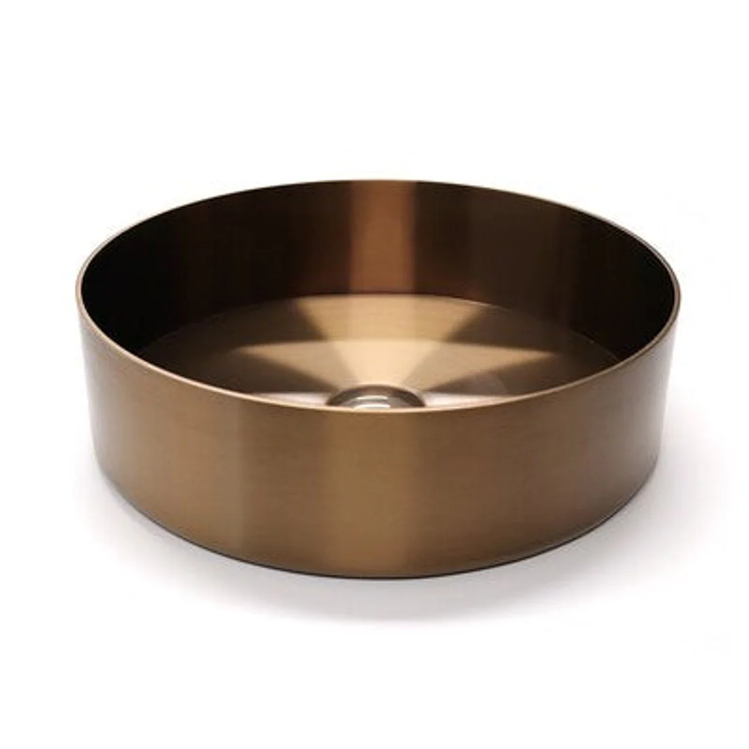 Streamline Venn 400Mm Steel Above Counter Basin Brushed Copper