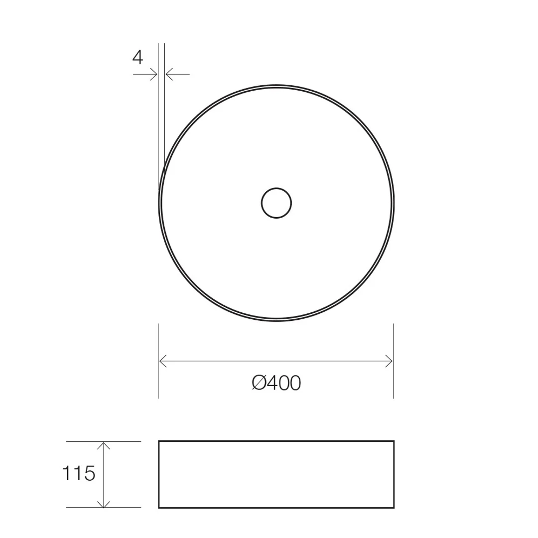 Streamline Venn 400Mm Steel Above Counter Basin Brushed Copper - Image 3