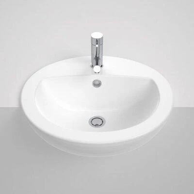 Stylus Venecia Semi-Recessed Basin 1 Tap Hole White - Image 3