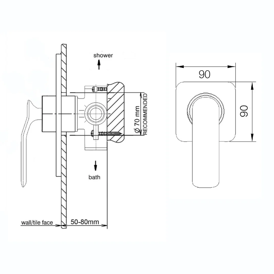 Streamline Synergii Shower Or Bath Mixer White With - Chrome Trim - Image 3