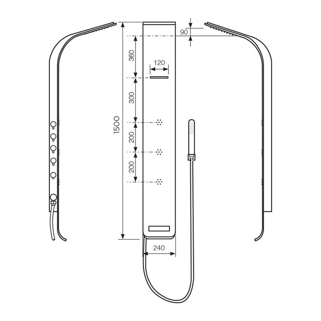 Streamline Synergii Shower Panel Left Side Operation White By Streamline - Image 4