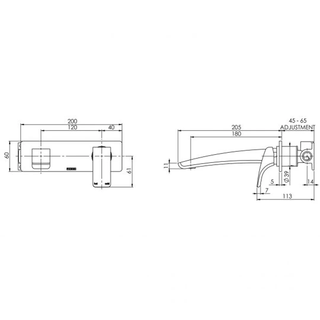 Synergii Wall Mounted Basin Mixer Brushed Brass Pvd - Image 3