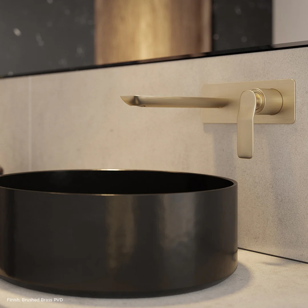 Synergii Wall Mounted Basin Mixer Brushed Brass Pvd - Image 4