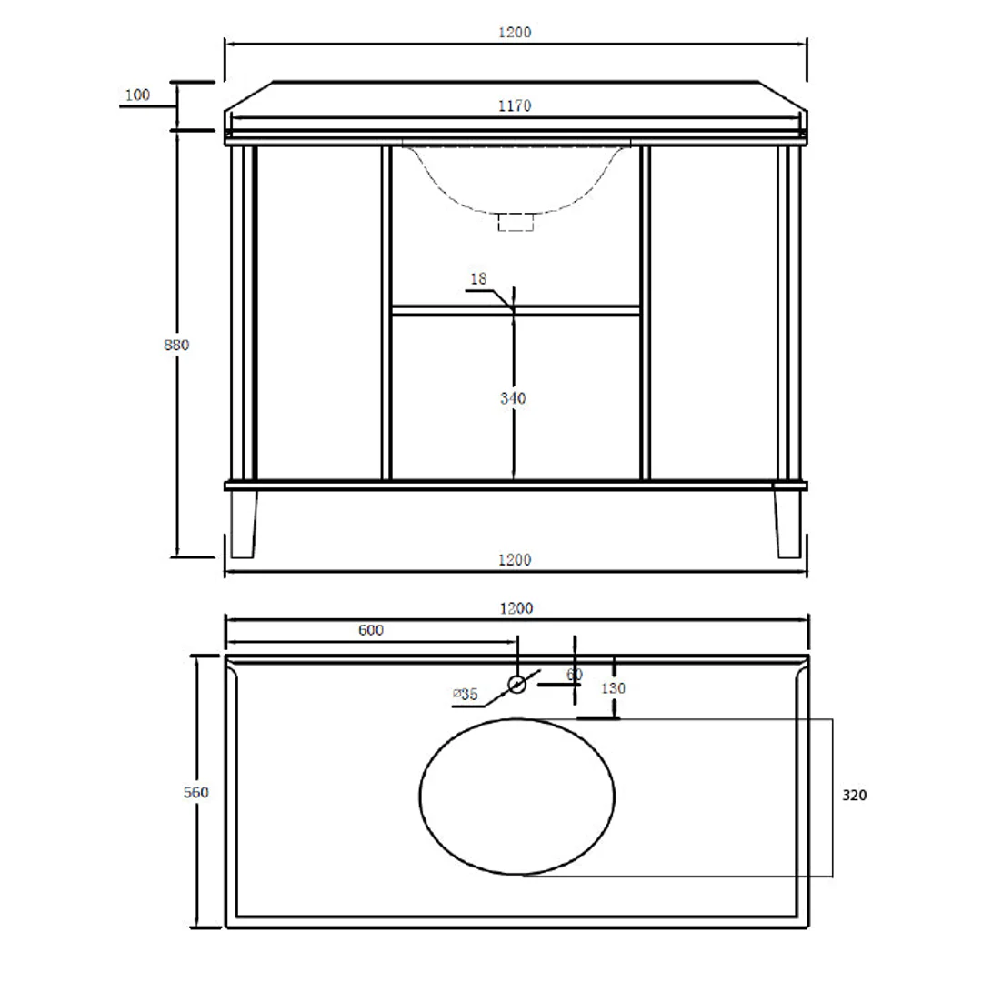 T&H Coventry 120 X 55 Sgl Bowl Satin White Vanity Real Marble Top & U/C Basin - Image 4