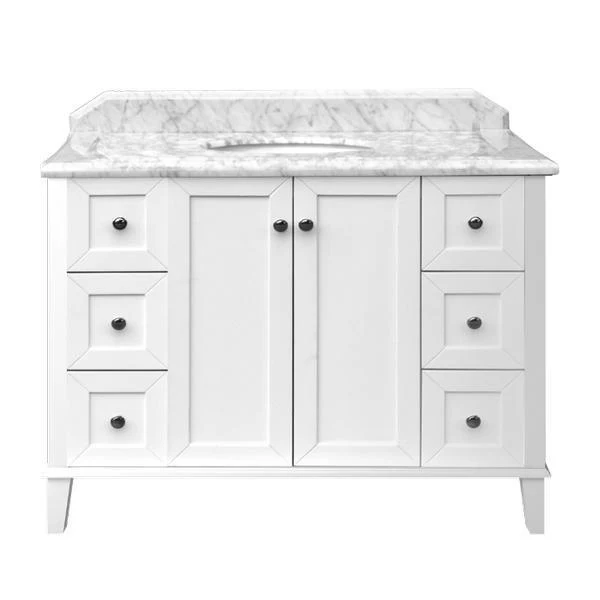 T&H Coventry 120 X 55 Sgl Bowl Satin White Vanity Real Marble Top & U/C Basin - Image 7