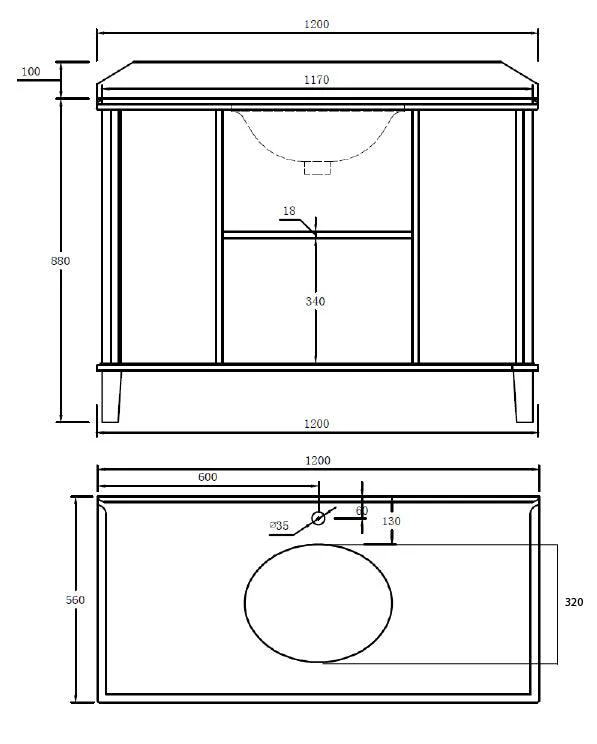 T&H Coventry 120 X 55 Sgl Bowl Satin White Vanity Real Marble Top & U/C Basin - Image 9