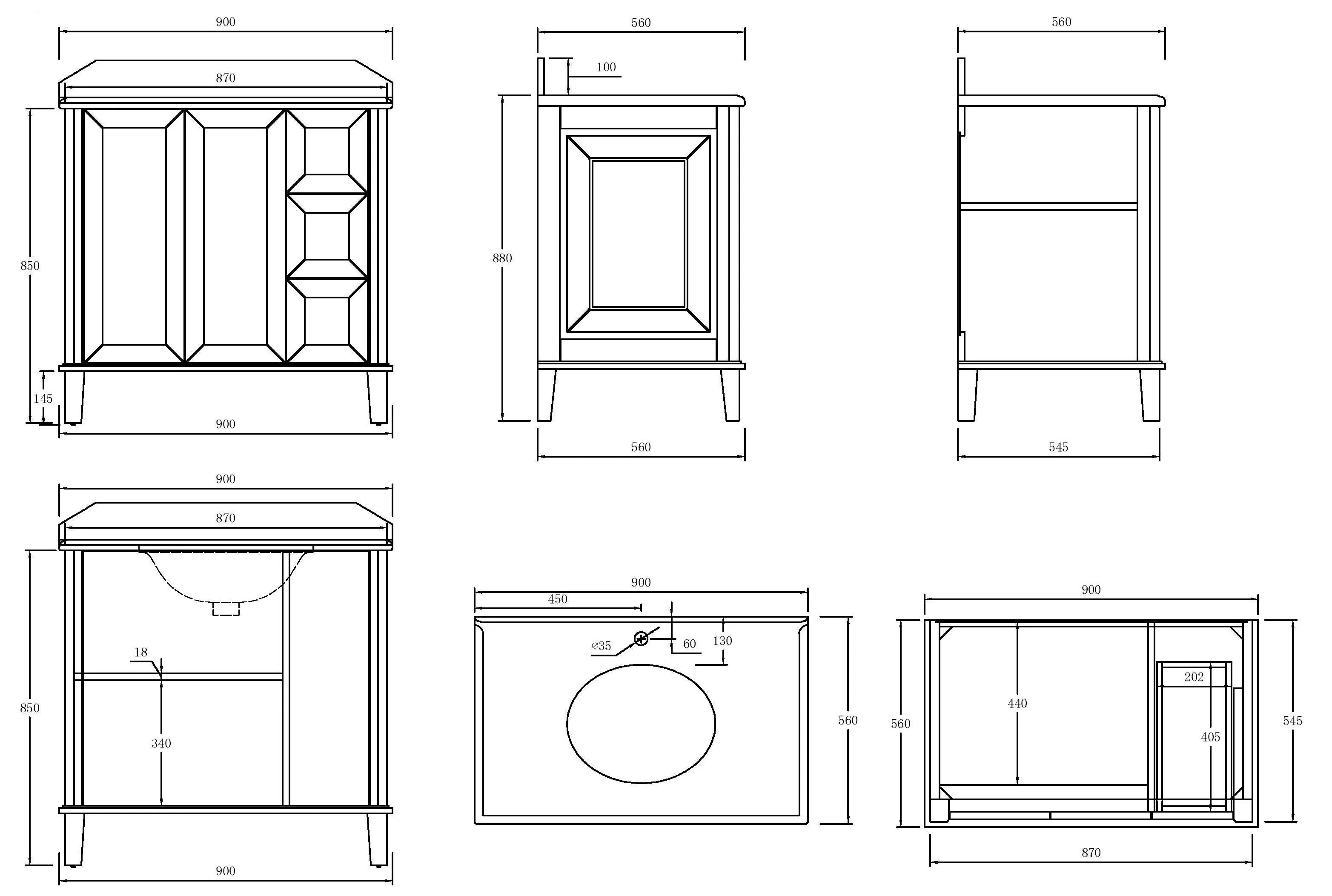 T&H Coventry 90 X 55 Satin White Vanity Real Marble Top & Ceramic U/C Basin - Image 7